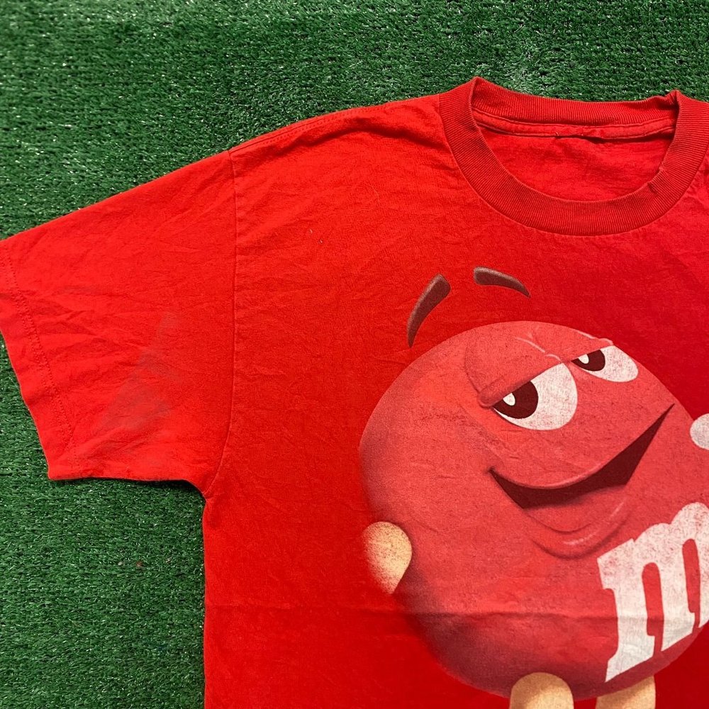 Vintage Y2k Essential Red M&Ms Chocolate Candy T-… - image 2